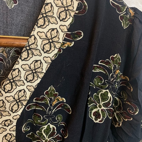 Lapis Boho Peasant Dress Maxi Elastic Waist Tiered Solid Black Size L Large Nwot - Picture 11 of 15